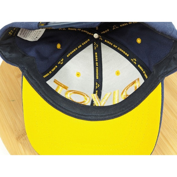 Drive Shack Divot Snapback Hat‎ Navy Yellow Embroidered Blue Yellow Adjustable - Picture 11 of 12
